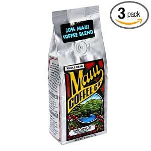Maui Coffee Company 20% Maui Blend Coffee (Whole Bean), 8 Ounces (Pack 