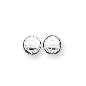  Sterling Silver Soccer Ball Mini Earrings: Jewelry
