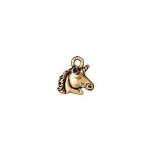   Antique Gold (plated) Unicorn Charm 14mm Charms: Arts, Crafts & Sewing