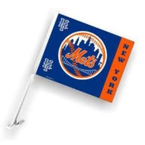   New York Mets CAR FLAG w/Wall Brackett Set of 2 Patio, Lawn & Garden