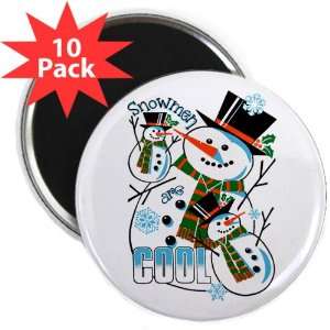  2.25 Magnet (10 Pack) Christmas Holiday Snowmen Are Cool 