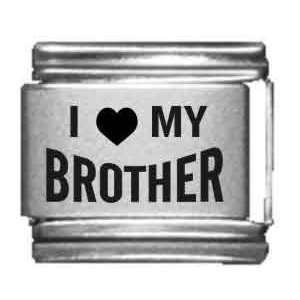  I Heart my Brother Laser Etched Italian Charm Jewelry