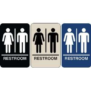  Braille Sign   Mens & Womens Restroom, ColorBlack on 