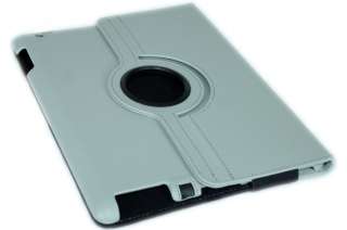 iPad 2 360° Gray Leather Rotating Magnetic Case Smart Cover w/ Swivel 