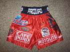 Manny Pacquiao signed boxing trunks Pacman Champion Proof