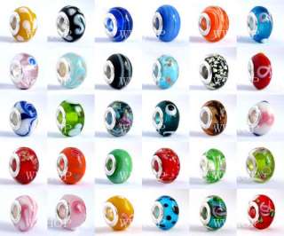 20 pcs Mix Lampwork Glass European Bead Fit Charms Y202  