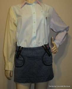 MISS SIXTY Adorable Zippered Denim Miniskirt EUC Size S  