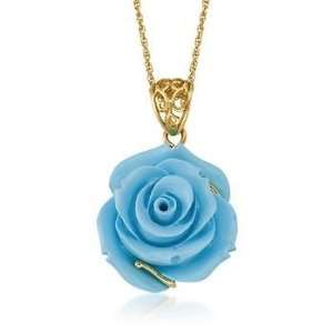  Turquoise Rose Necklace In Vermeil Jewelry