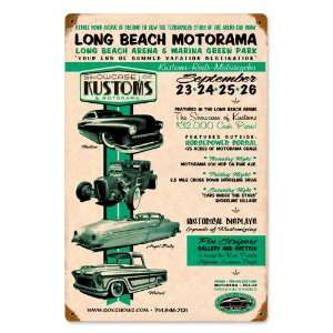  Long Beach Motorama Vintage Metal Sign