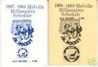 1987 88 Melville Millionaires Hockey Schedule SJHL Whi  