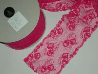   bty HOT PINK LACE TRIMMING LACE TRIM SCALLOPED edges trimming fabric
