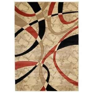  Mossa Collection Ribbons Cream 53x76 Area Rug: Home 