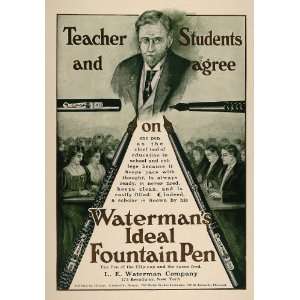  1906 Ad Waterman Ideal Fountain Pen Teacher Students 