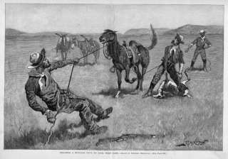 FREDERIC REMINGTON TEACHING MUSTANG PONY PACK DEAD GAME  