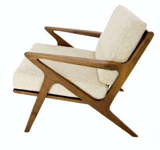 Danish Mid Century Modern Z Style Chair New Upholstery  