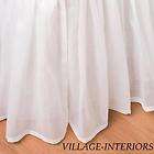 WHITE SHEER COTTON VOILE RUFFLED TWIN 18 DROP BEDSKIRT  FULLY LINED