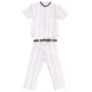  Dollhouse Miniature Black and White Baseball Outfit: Toys 