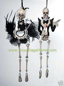 Katherines Skeleton Maid Butler Halloween Ornament  