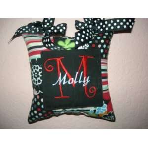 Multi Colored Monogrammed Tooth Fairy Door Pillow