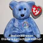 PEACE SYMBOL Bear With Open Peace Sign Ty Beanie Babies Baby NEW 
