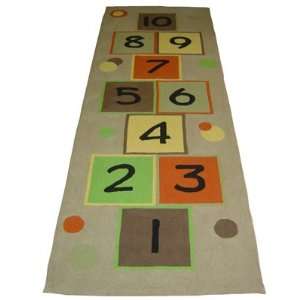  Hopscotch Runner Taupe Rug   Once Size