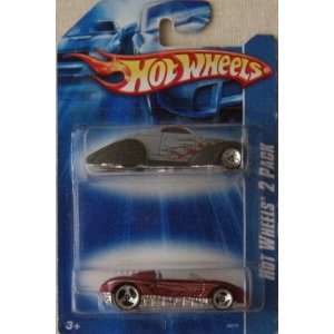  Hot Wheels 2 Pack (Grey/Black and Burgundy Colors): Toys 