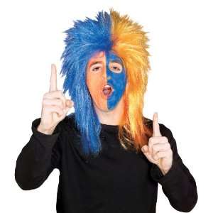   By Rubies Costumes Blue and Orange Sports Fanatic Wig 