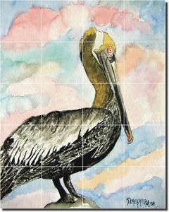 McCrea Pelican Bird Art Home Decor Ceramic Tile Mural  