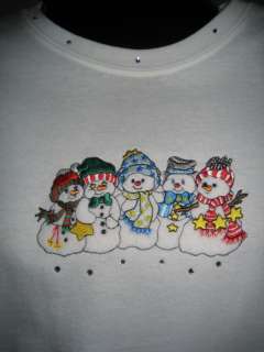 Christmas & Winter SNOWMEN Applique Shirt~ 2X 3X or 4X  