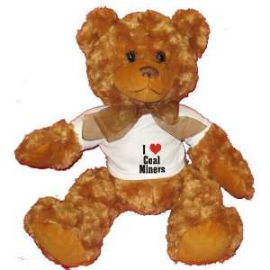  I Love/Heart Coal Miners Plush Teddy Bear with WHITE T 
