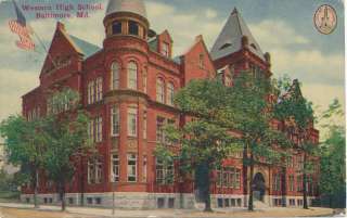 Vintage Postcard Western High School, Baltimore MD  