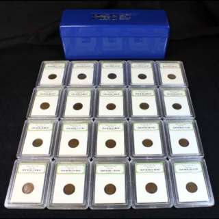 Collection of 20 Slabbed Indian Head Pennies with PCGS Box  