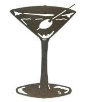Martini Drink Time Lazer Cut Metal Wall Art Home Wine Bar Decor Accent 