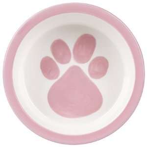  Melia Pet Paw Ceramic Dog Bowl   Pink   Medium (Quantity 