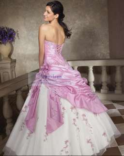 Stock Strapless Wedding Dress Bridesmaid Evening Dresses Ball Gown 