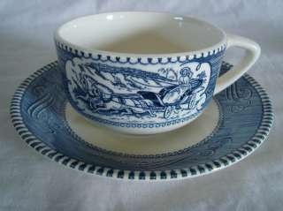 CURRIER & IVES CUP AND SAUCER SET BY ROYAL CHINA  