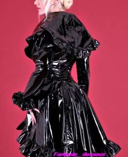 Sexy Glam Gothic Punk Vinyl PU Wetlook Dark Queen Costume Dress 