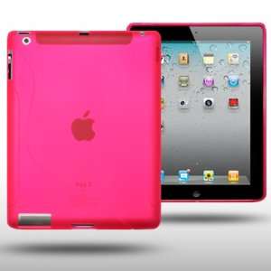  IPAD 2 WAVE GEL SKIN CASE BY CELLAPOD CASES HOT PINK 