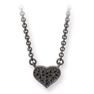  Silvr Black Diamond Heart Pendant CoolStyles Jewelry