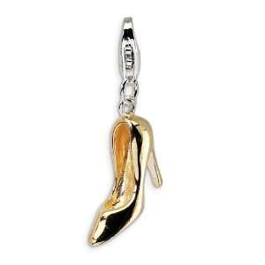   Gold plateD 3 D High Heel Shoe with Lobster Clasp Charm Jewelry