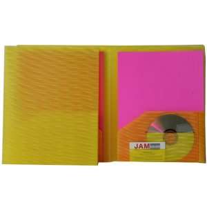  Yellow Wave Design 9x12 Plastic Two Pocket Folders   Sold 