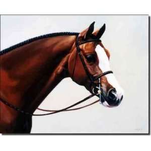 Bay with Blaze by Janet Crawford   Horse Equine Ceramic Accent Tile 8 
