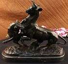 PANTHER ATTACKING ANTELOPE BRONZE SCULPTURE FIGURE MARBLE STATUE 