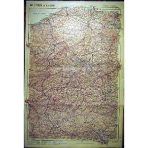  1916 Map De LYser A LAisne Holland Brussels French