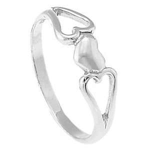  Sterling Silver Childrens Heart Shaped Ring (4) Jewelry