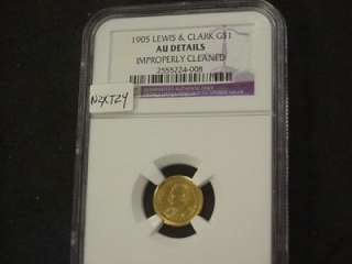 1905 LEWIS AND CLARK $1 COMMEM GOLD NGC ALMOST UNC AU BEAUTY  