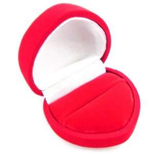  Jewel case red velvet heart ring.: Jewelry