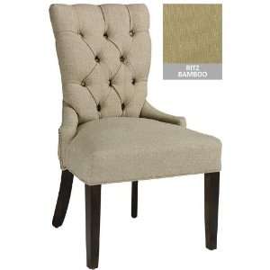  Tufted Back Dining Chair   shiny chrm nlhd, Ritz Bamboo 
