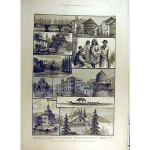   1884 Cashmere India Sketches Ladak Jhelum Mosque Print