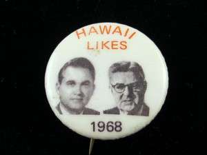   WALLACE FOR PRESIDENT 1 PINBACK BUTTON HAWAII LIKES JUGATE LEMAY